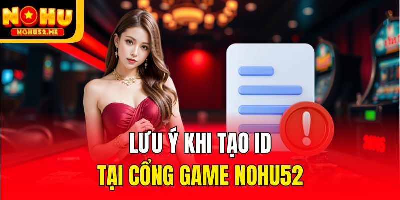 Lưu ý khi tạo ID tại cổng game Nohu52